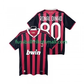 Fußballtrikots AC Mailand RONALDINHO 80 2009 2010 Retro Kurzarm Heimtrikotsatz kaufen